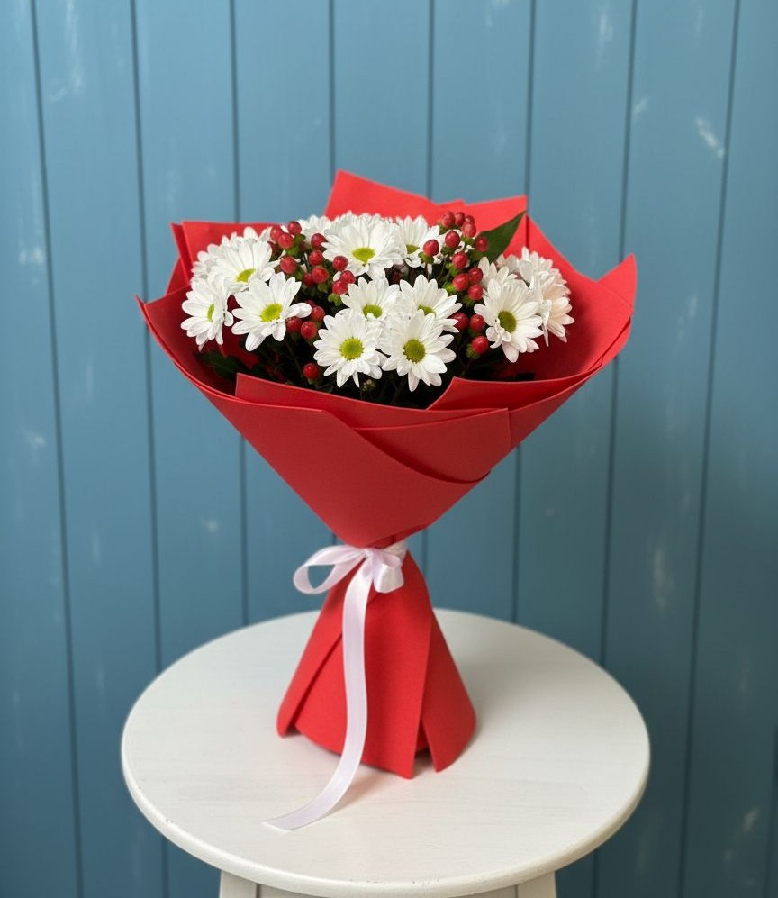 Букет цветов из: Хризантемы в Посёлок Раменской Агрохимстанции