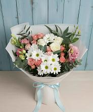 Букет цветов из:  Розы, Лизиантусы и Хризантемы в Посёлок Раменской Агрохимстанции