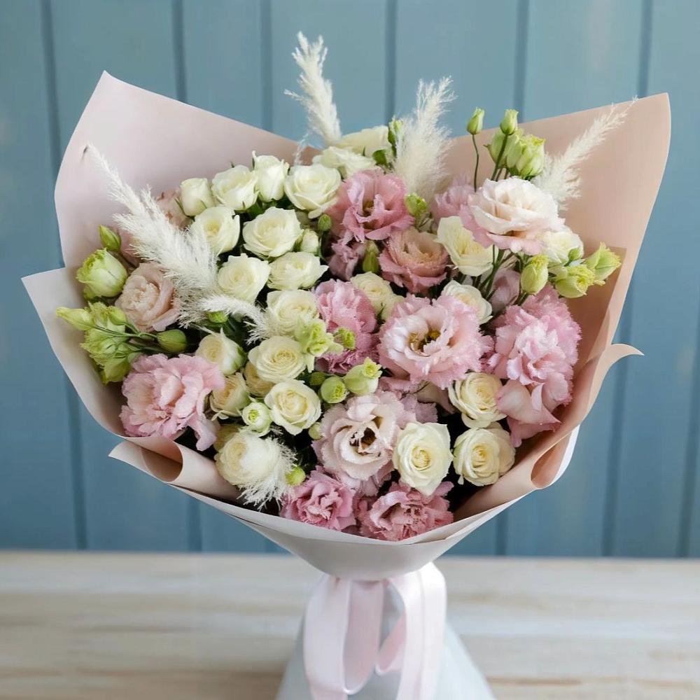 Букет цветов из: Альстромерии и Розы в Посёлок Раменской Агрохимстанции