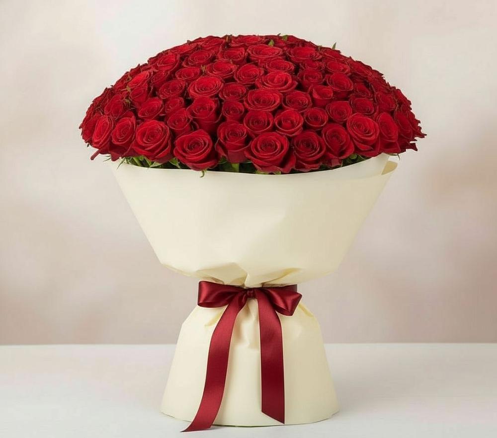 Букет 101 Красная роза Милано в Посёлок Раменской Агрохимстанции