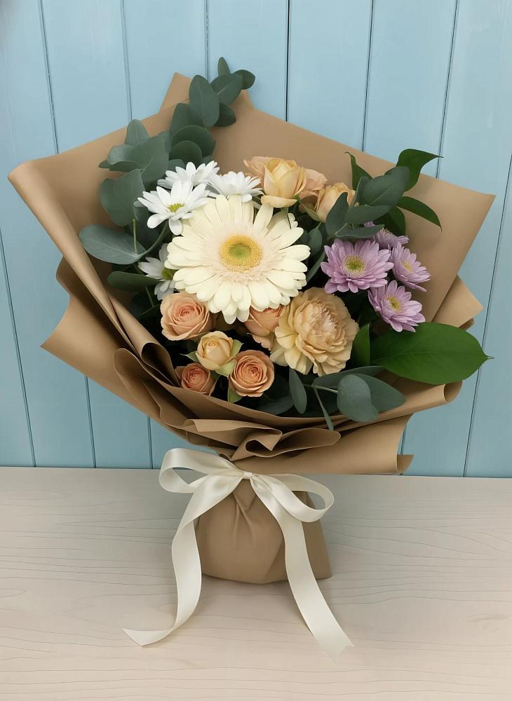 Букет цветов из: Герберы и Хризантемы в Посёлок Раменской Агрохимстанции