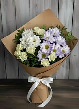 Букет цветов из:  Хризантемы и Розы в Посёлок Раменской Агрохимстанции