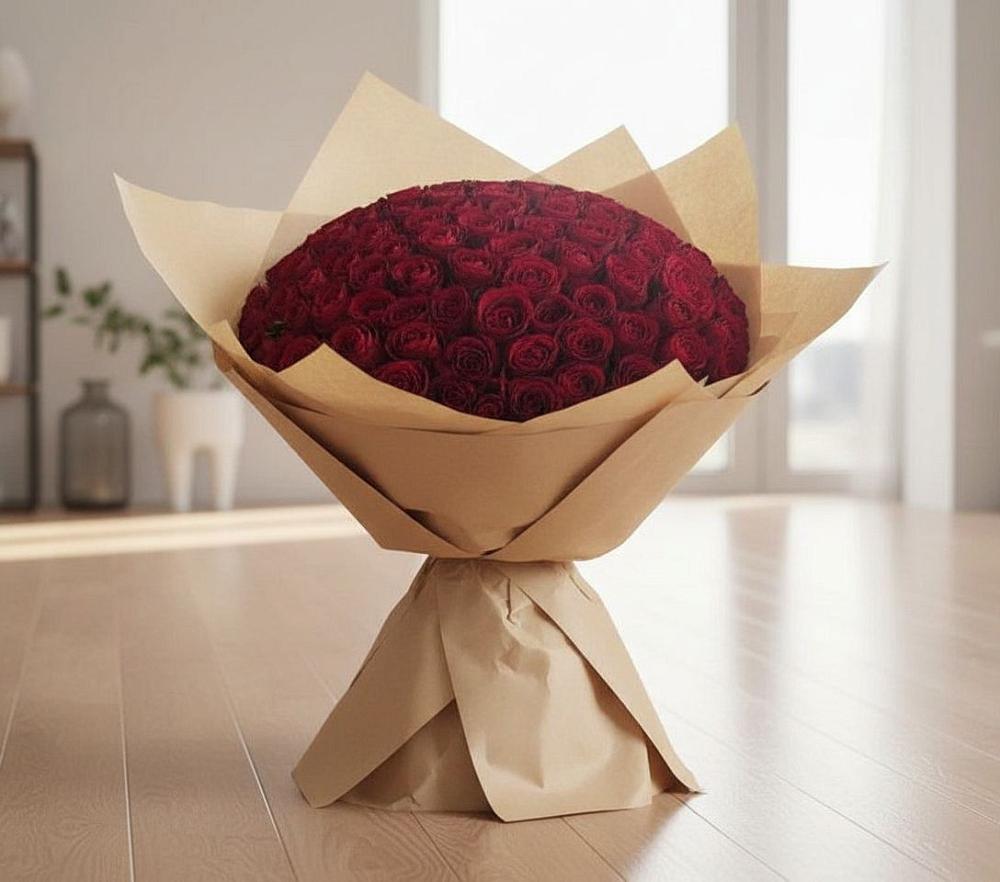 Букет 101 Красная роза в Посёлок Раменской Агрохимстанции