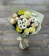 Букет цветов из:  Альстромерии, Розы и Хризантемы в Посёлок Раменской Агрохимстанции