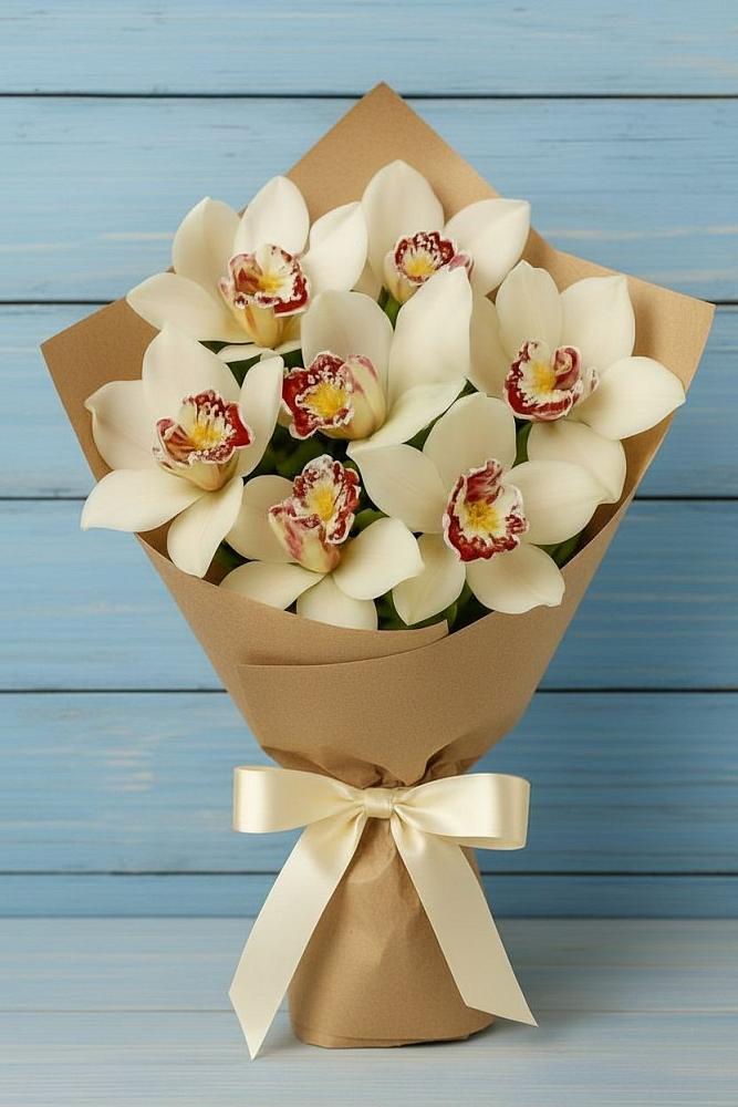 Букет цветов из: Орхидеи и Розы в Посёлок Раменской Агрохимстанции